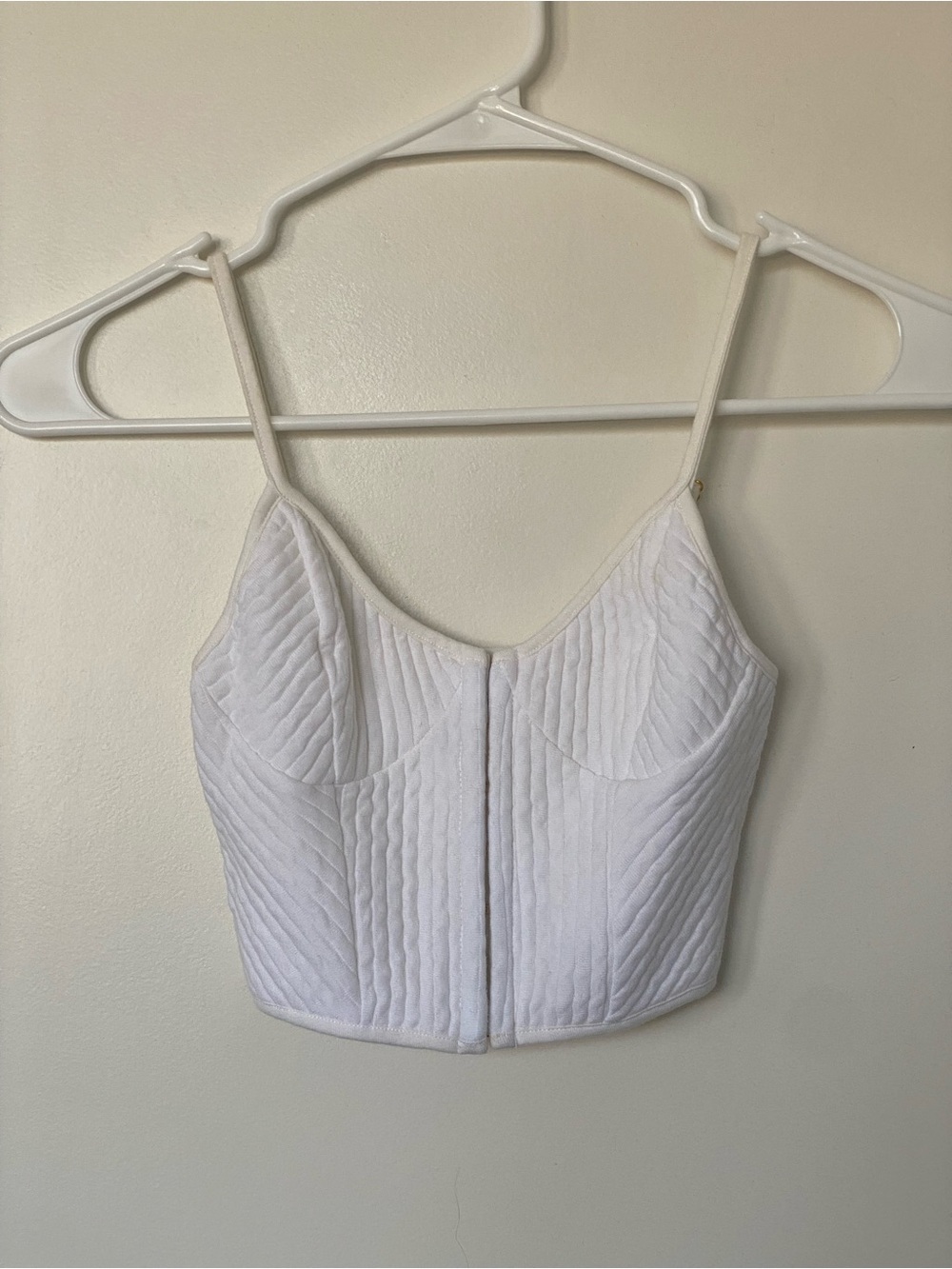 Are You Am I White Corset Crop Top S